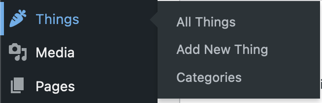 A post type menu which feels a part of the WordPress whole