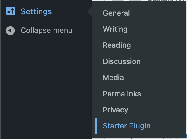 A settings screen, integrated into the “Settings” menu